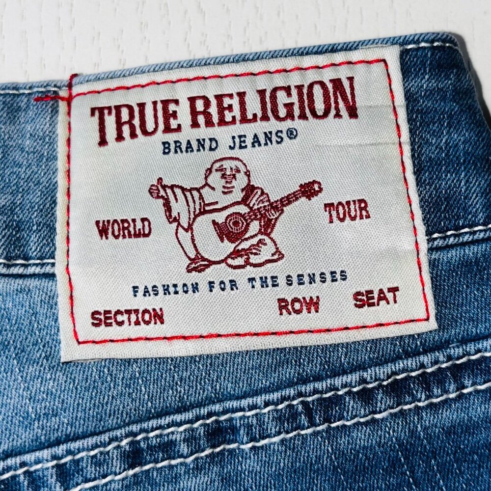 NWT Women's True Religion Becca Mid Rise Boot Cut Dark Blue Jeans size 26